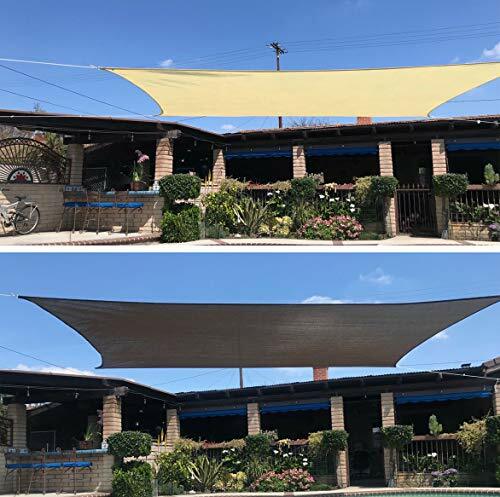 Custom Curved Rectangular Sun Shade Sail UV Blocking Outdoor Canopy Awning Patio