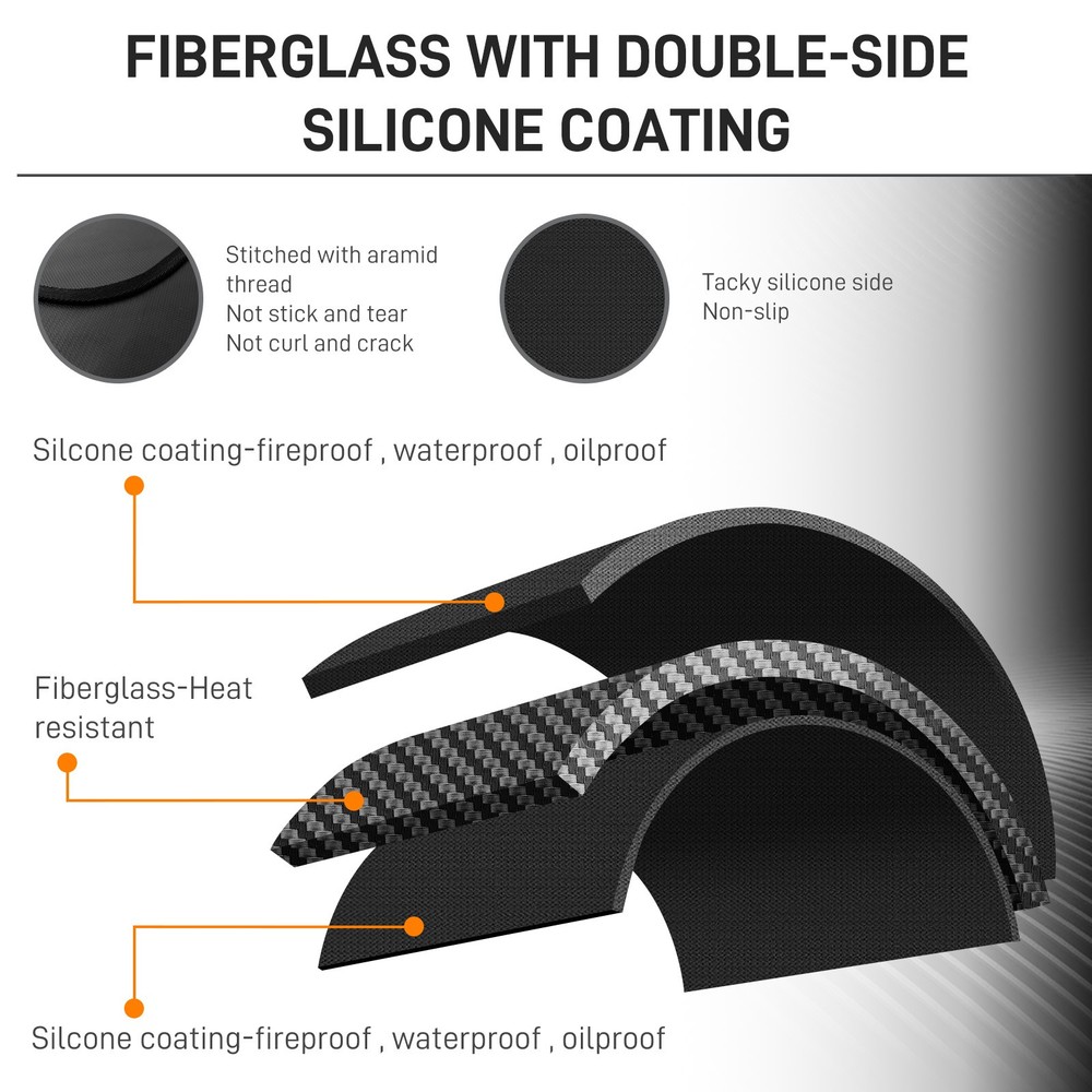 Fireproof Deck Cover Fire Mat Patio Lawn Deck Fire Resistant Pad under Grill
