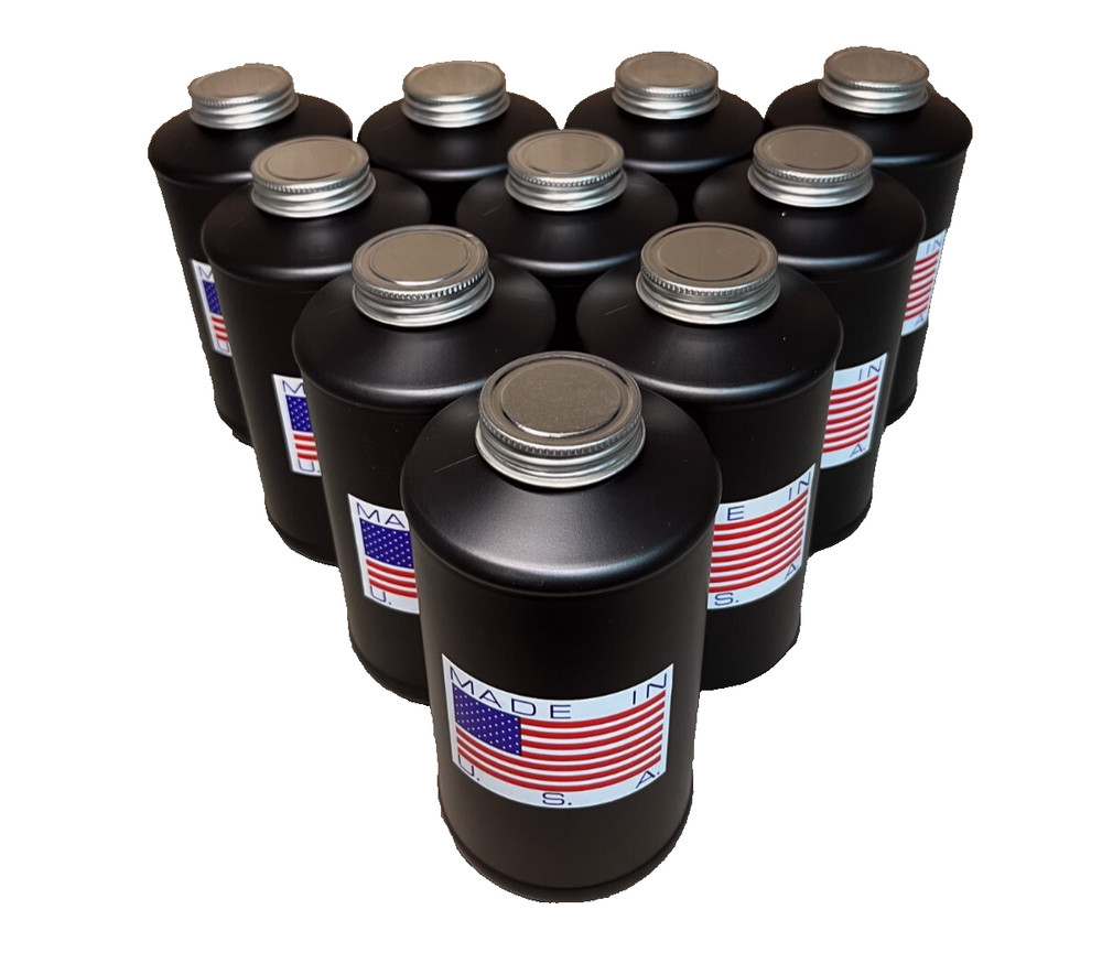 10 Empty Black Quart Bottles & Lids. Fits Pro Undercoating & Standard Guns "USA"