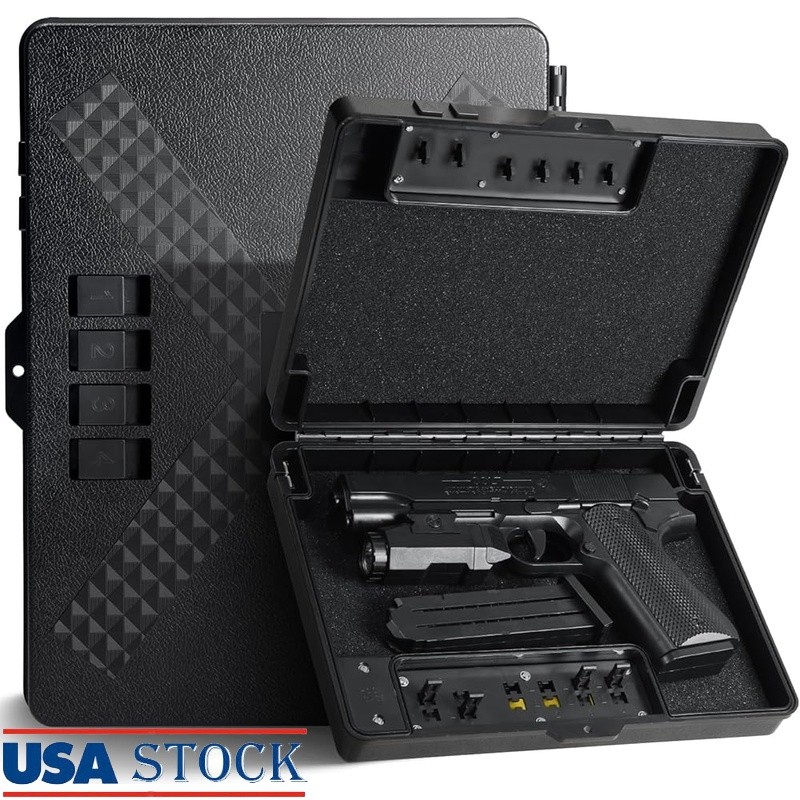 Handgun Safe Mechanical Combination 46 Customized Codes Compact Gun Storage Box