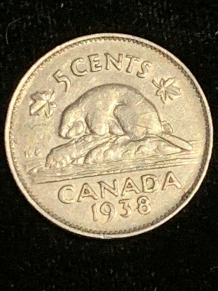 1938 Canada 5 Cent Coin