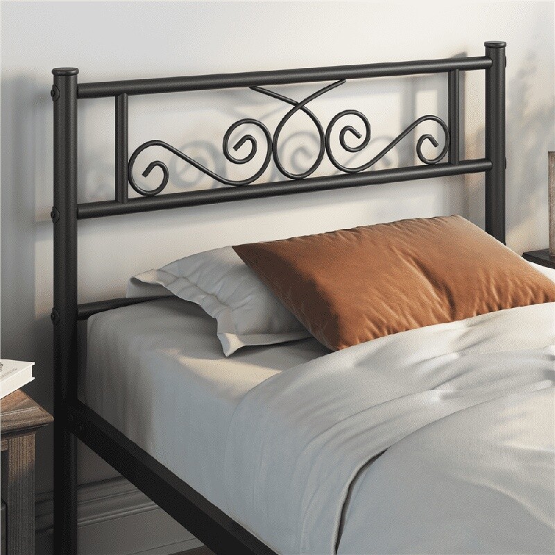 Modern Metal Platform Bed Frame Twin Size W/ Under Bed Storage & Sturdy Support