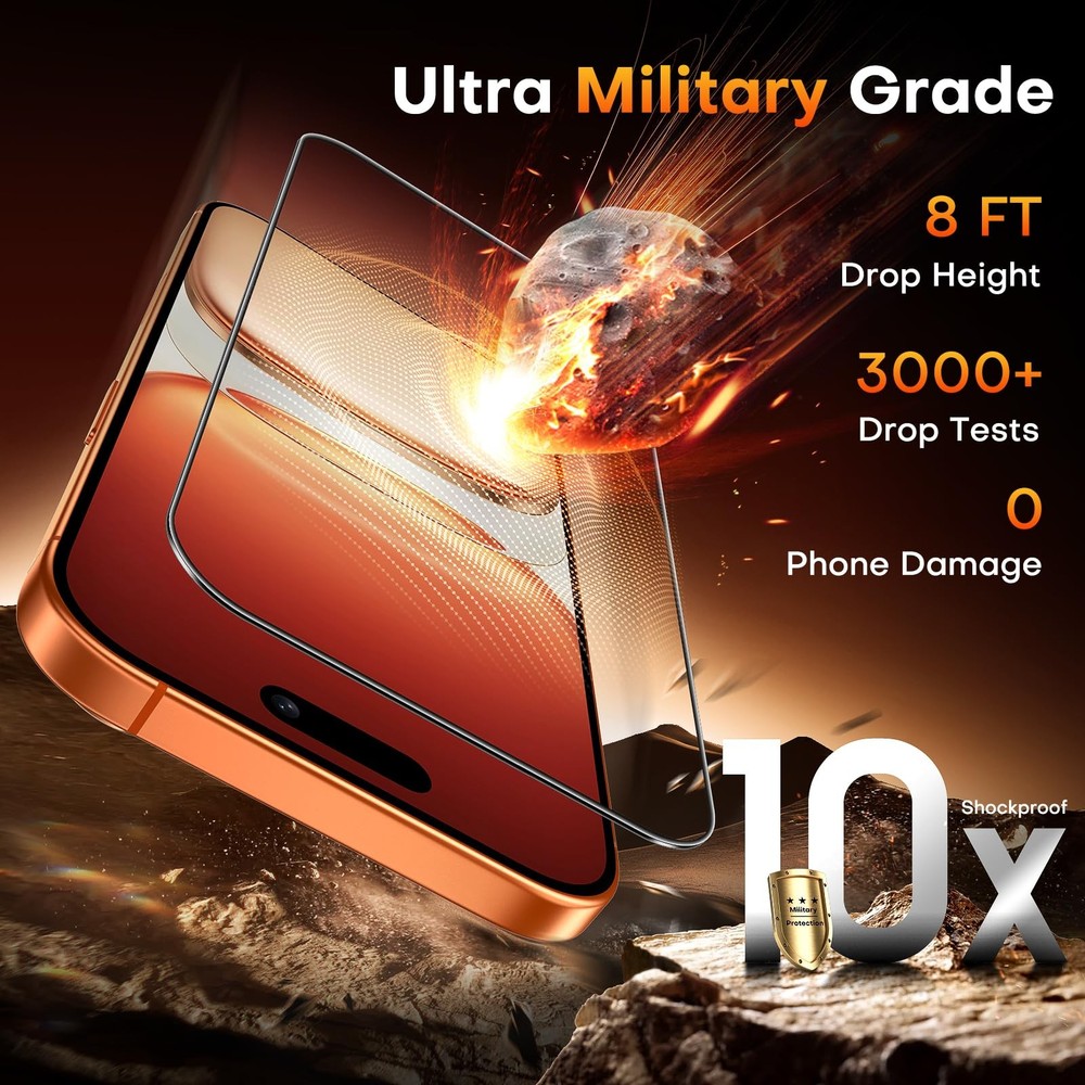 TOCOL for iPhone 17 Pro Max Screen Protector 6.9-Inch Instant Installation Te...
