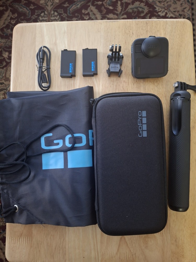 GoPro Camera Accessory Bundle - Batteries, Mount, Case, Cable, Handle, Black
