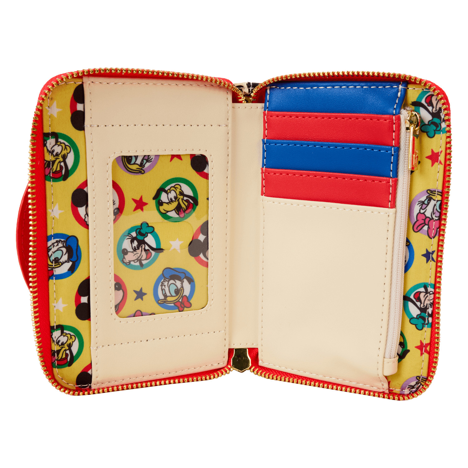NEW Disney Loungefly Wallet Mickey & Friends Classic All-Over Print Zip Around