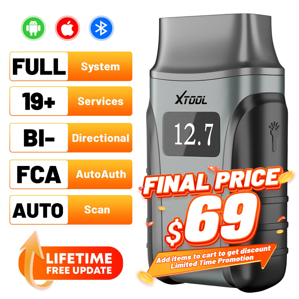 XTOOL A30D V2.0 Bluetooth OBD2 Scanner Full System Diagnostic Tool FCA AutoAuth