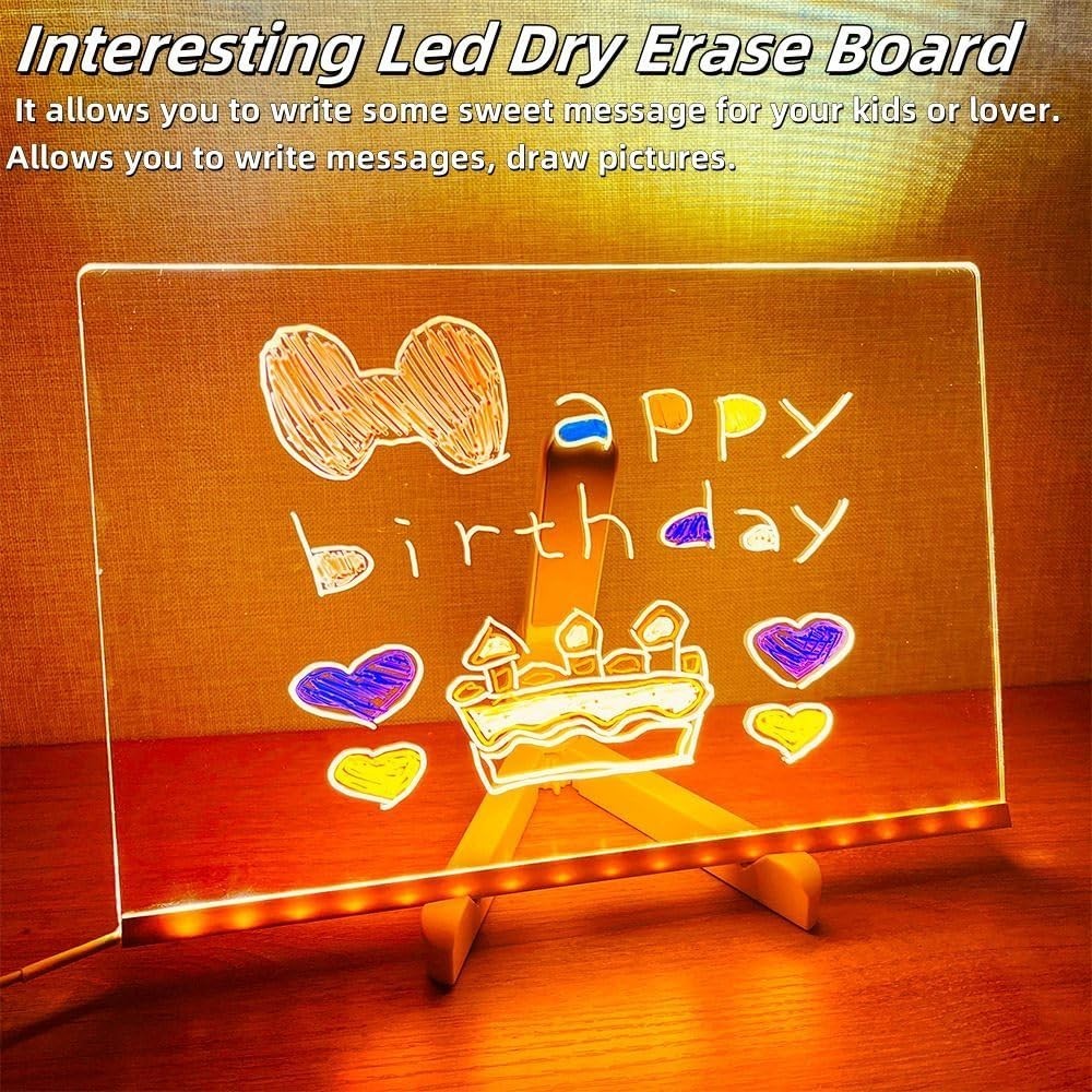 Creative LED Acrylic Note Board - Rewritable Message Board, Perfect Gift Idea