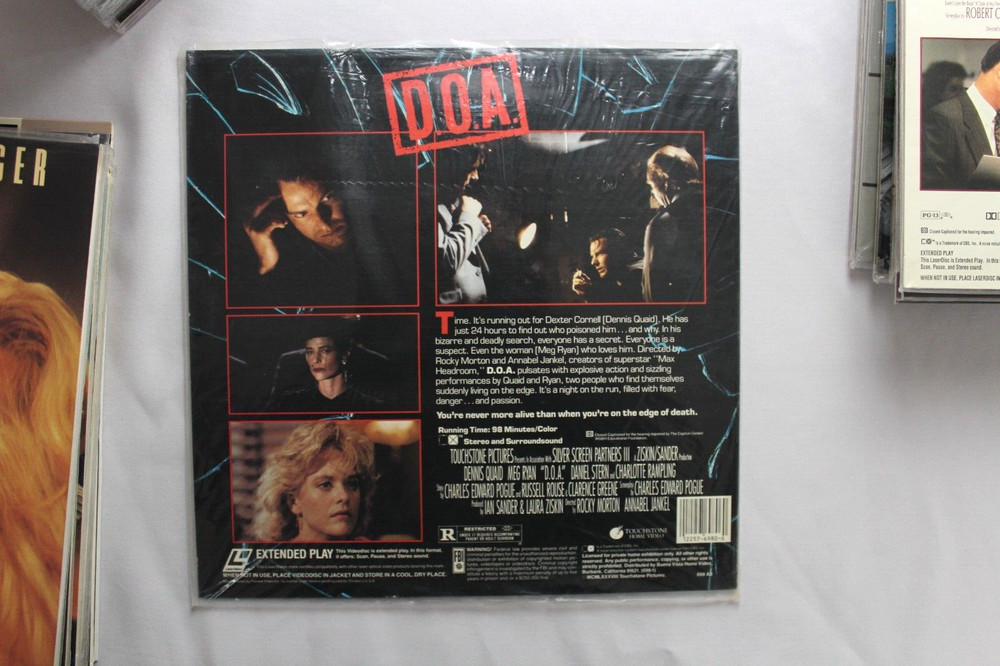 D.O.A. laserdisc LD MEG RYAN EXTENDED PLAY *QUICK SHIP*