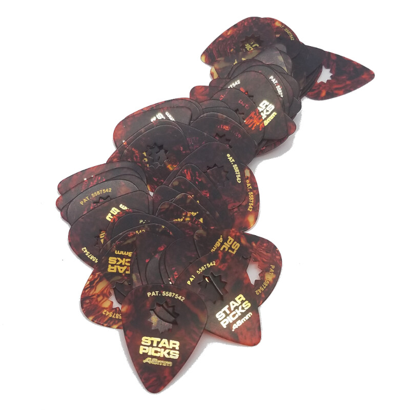 Everly Star Picks 351 Shape Shell Celluloid Guitar Picks .46mm 72 Pack Tort