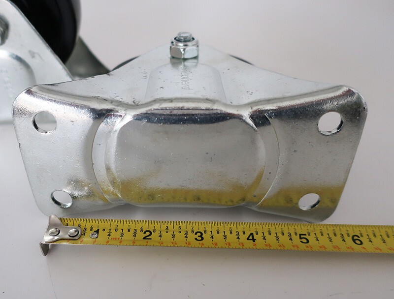 4" RIGID PLATE POLYPROPYLENE CASTERS (2), 250 LBS LOAD CAPACITY, SHEPHERD 9399