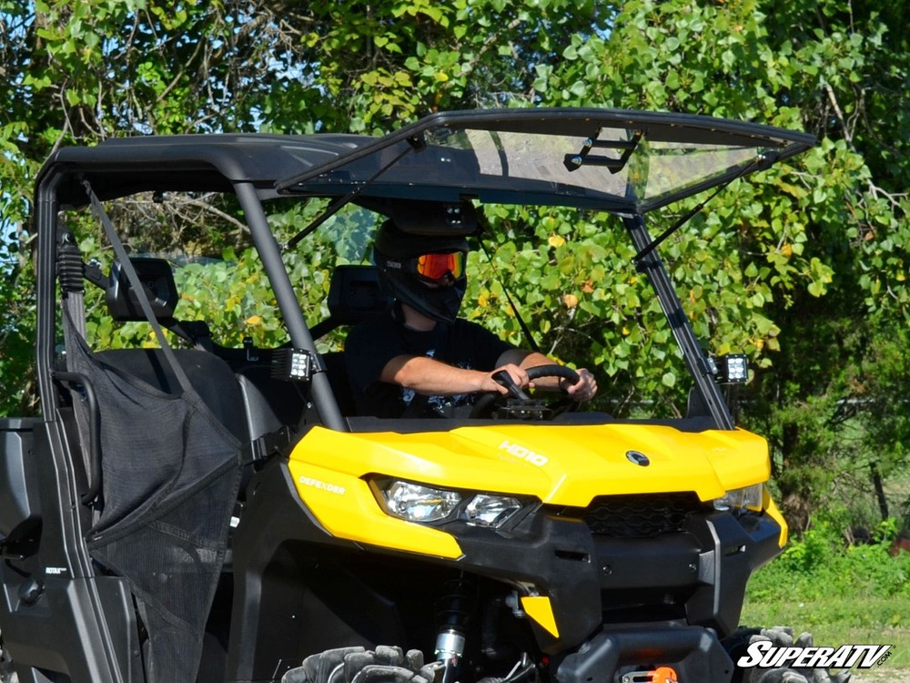 SuperATV Scratch Resistant Flip Windshield for Can-Am Defender (2016+)