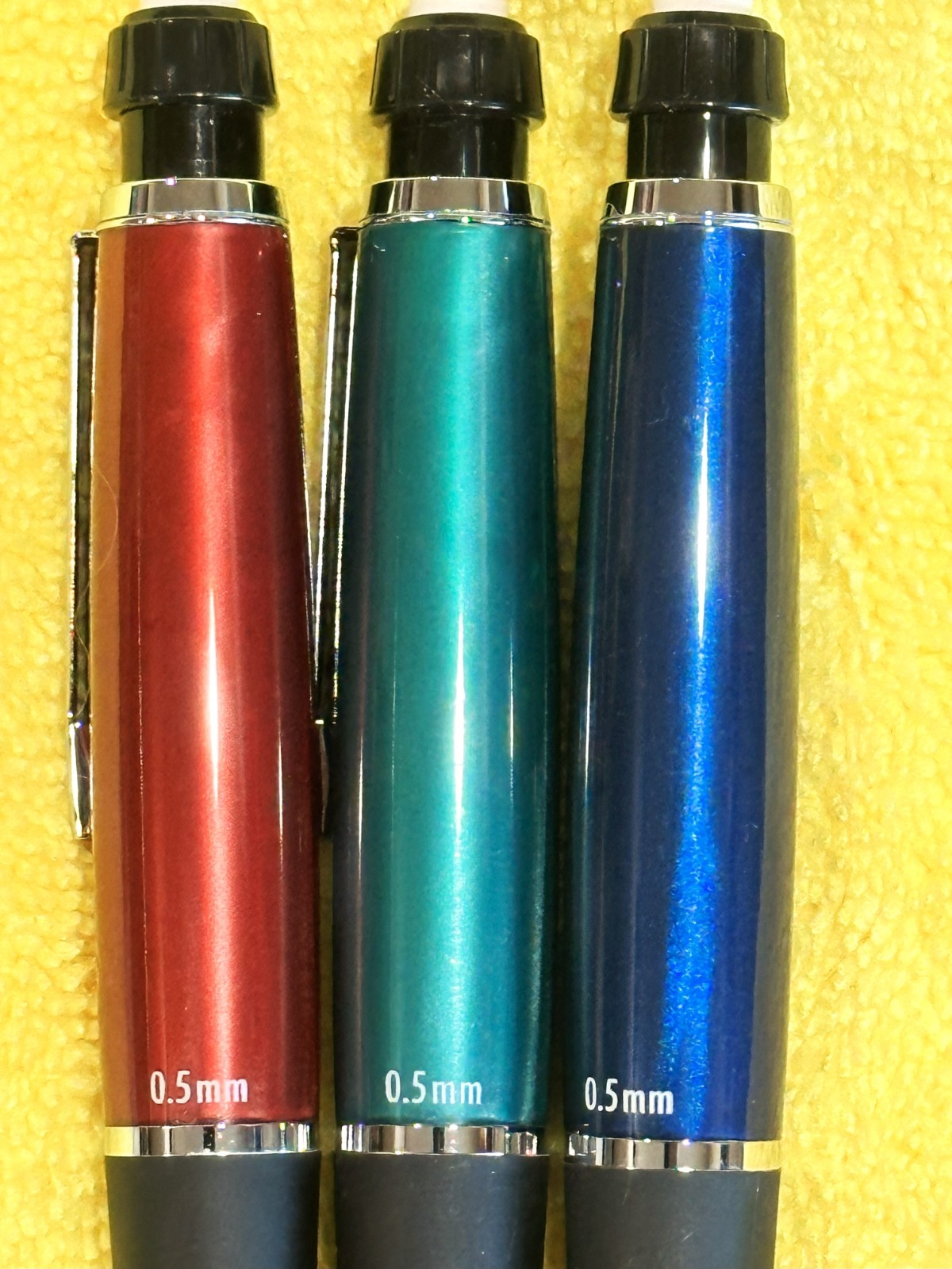 Paper Mate PhD Pencils .5mm Rare Cherry Red, Forrest Green, Midnight Blue -Xmas!