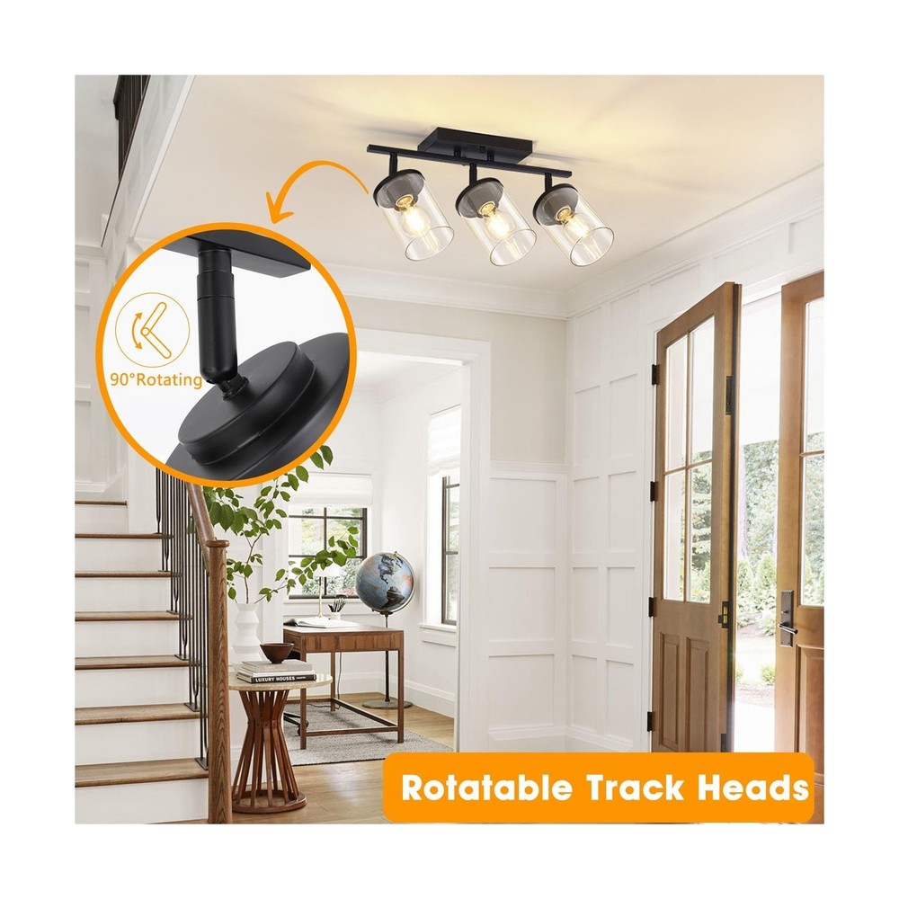 FadimiKoo 3-Lights Semi Flush Mount Ceiling Light, Adjustable Kitchen Light F...