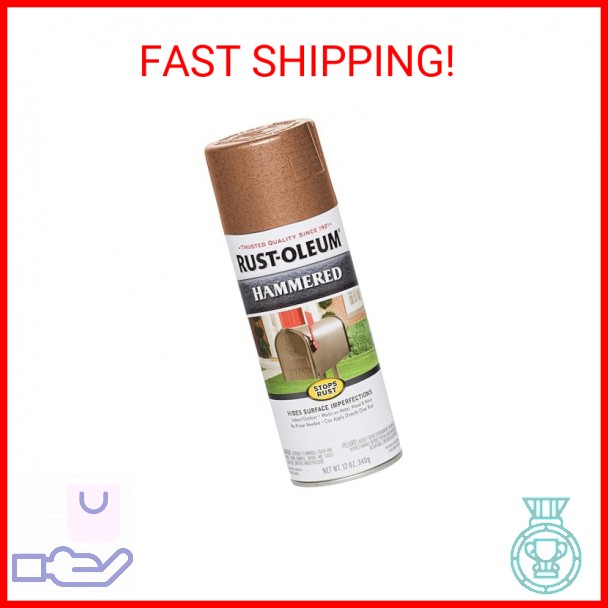 Rust-Oleum 210849 Stops Rust Hammered Spray Paint, 12 oz, Copper
