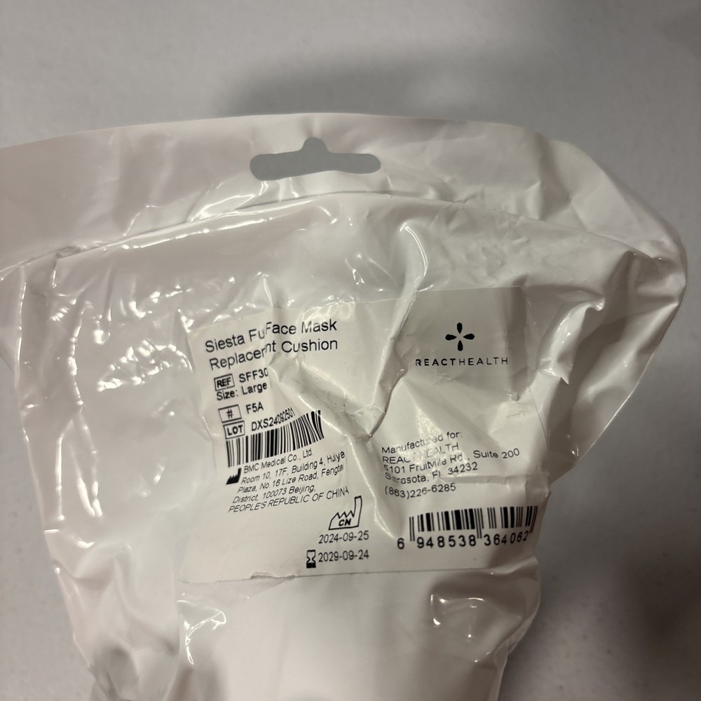 Large ReactHealth Siesta Full Face Mask SFF3003 Replacement Cushion New Sealed