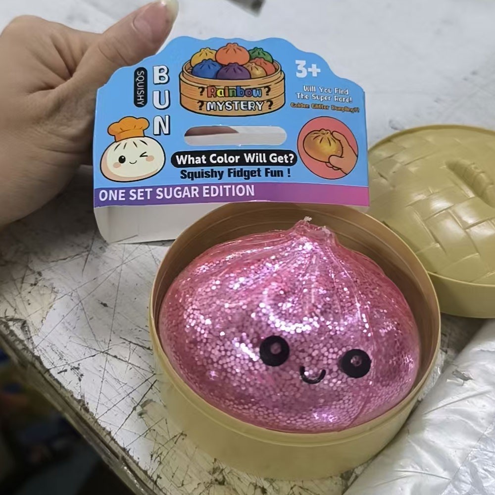 Rare Glitter Dumpling Squishy Toy Pink