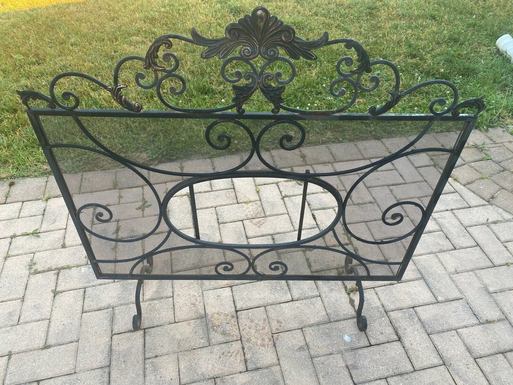 Antique Wrought Iron Fireplace Screen