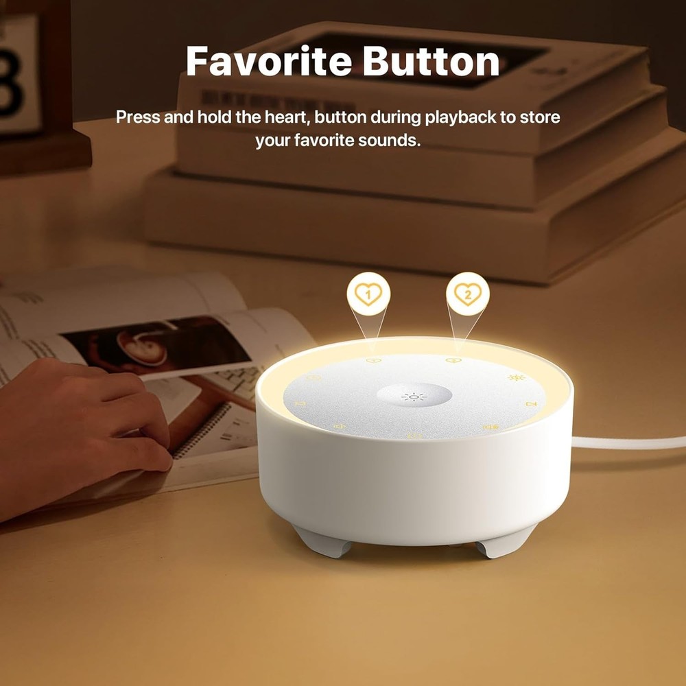 Eco-Friendly White Noise Machine with Adjustable Light & Safety Features