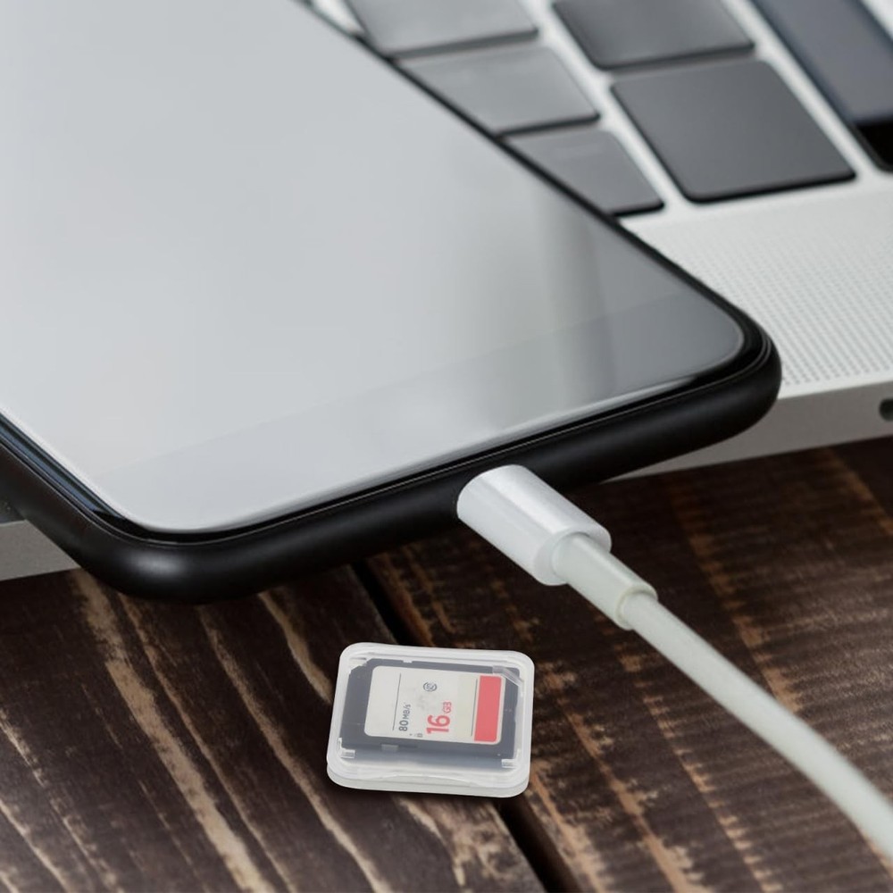 Clear Plastic Memory Card Case Memory Case Holder Compatible with SD Micro T-...