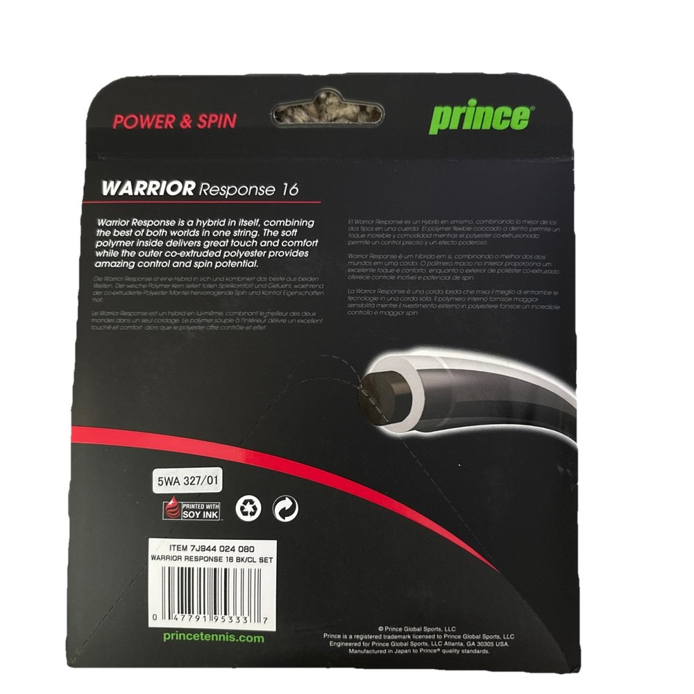 Prince Warrior Response 16 Tennis String - Gray NEW