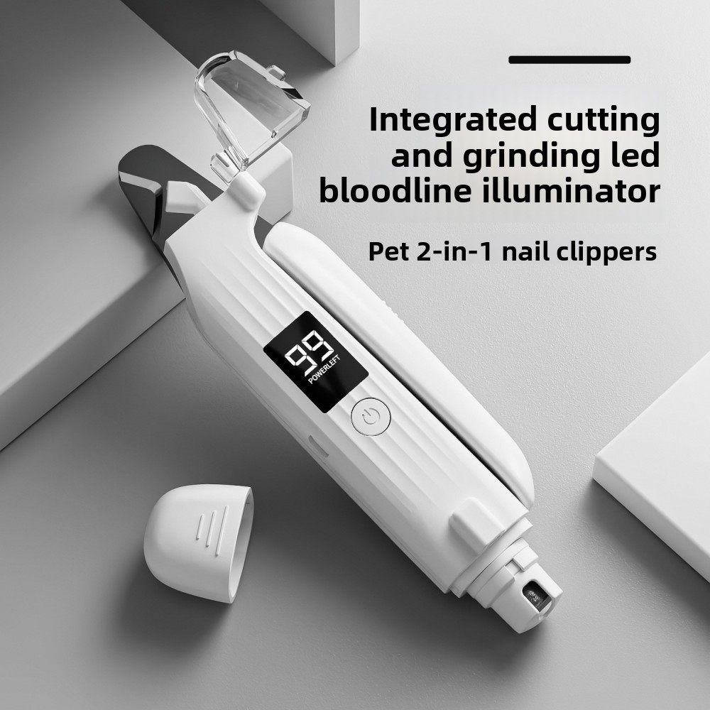 Electric Dog Nail Grinder Pet Trimmer USB Rechargeable Clipper with LED Light US