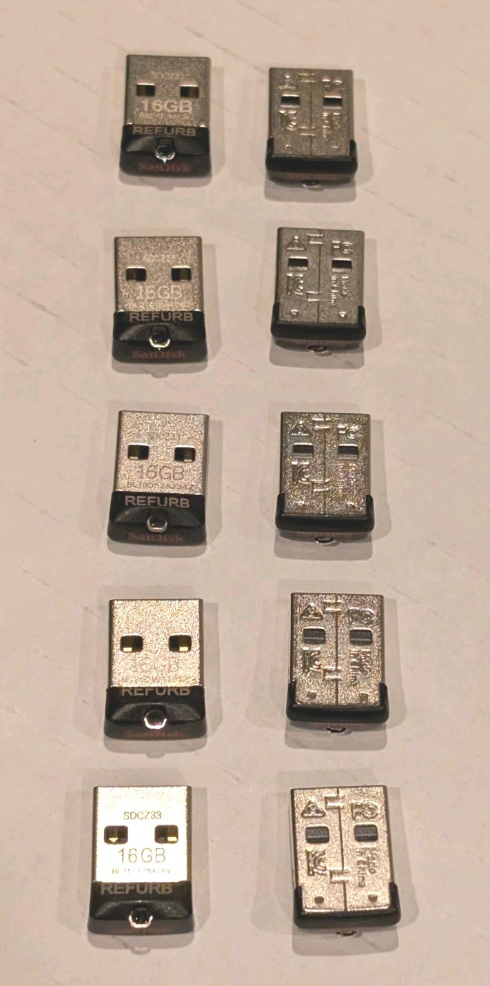 10ea SanDisk Cruzer Fit 16GB USB Flash Drive USB2.0  SDCZ33-016G