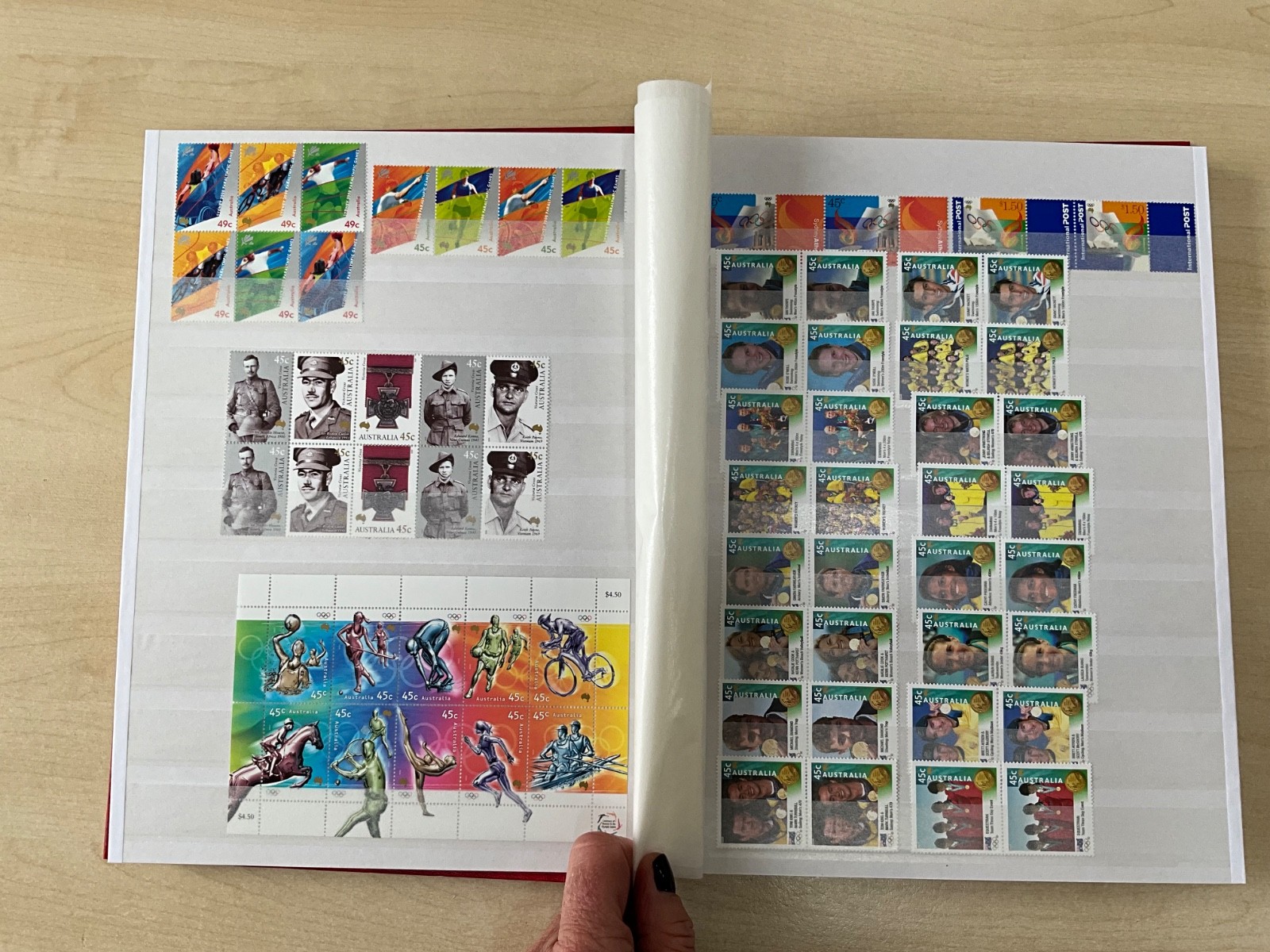 Australia Stamps 2002-2004 MNH Booklets Blocks Sets in 32 sided stock book #SA11