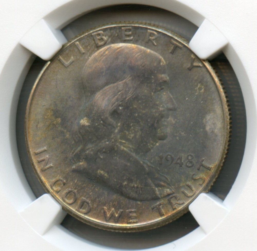 1948 D Franklin Silver Half Dollar NGC MS 65