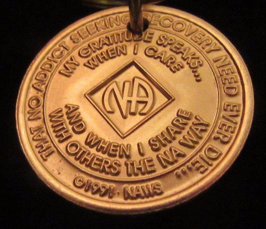 Narcotics Anonymous NA key tag 2 two year keyring medallion Clean