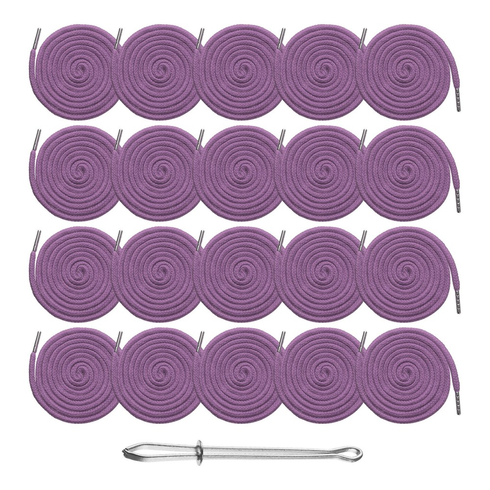 20pcs Drawstring Cords 51" Replacement Drawstring with Threader, Purple