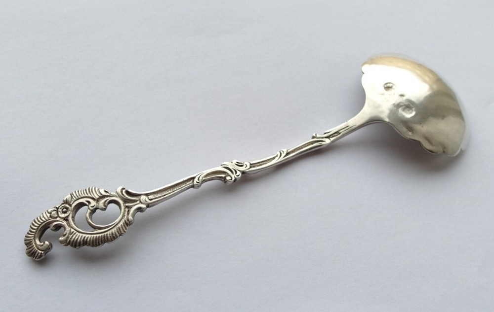 Rococo Spoon/ Serving Spoon, Adam Manns & Son, 800 Silver, around 1900 E438