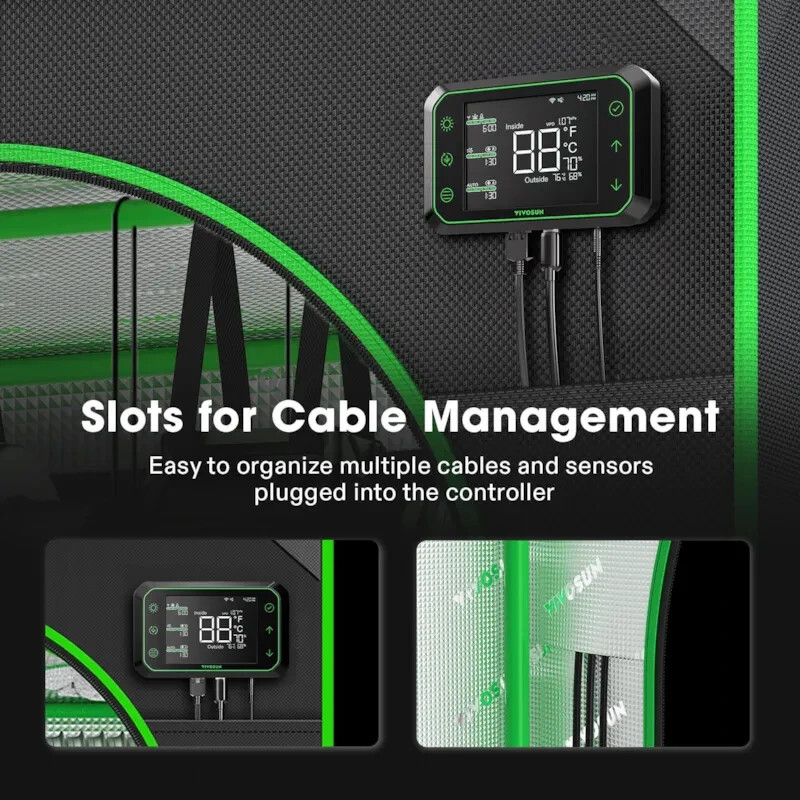 VIVOSUN S448 Smart Grow Tent Kit w/ VS4000 LED Grow Light,Wifi-Control Auto