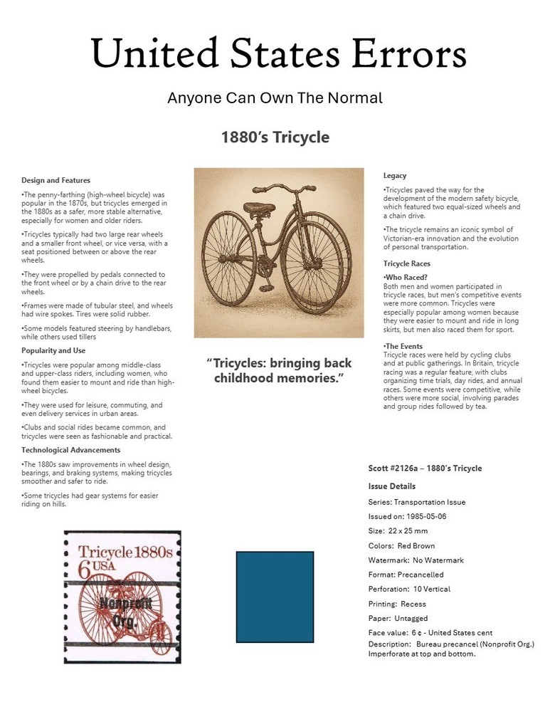 Centsational Custom Presentation Panel For Error SN 2126a - 8.5” X 11”