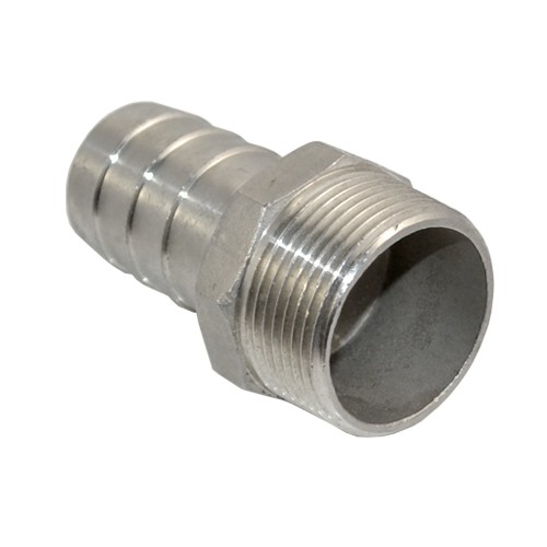 Threaded Pipe Fitting to Barb Hose Tail End Connector Stainless Steel NPT SS 304