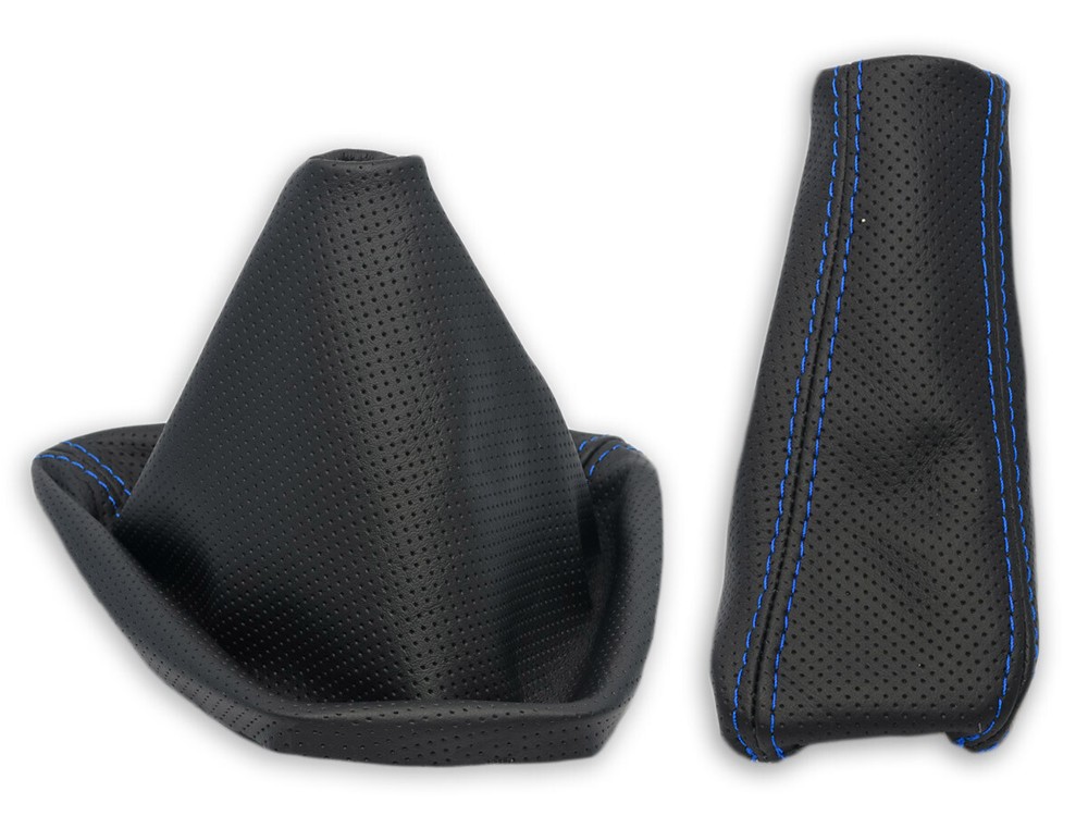 FOR BMW E90 E91 E92 E93 GEAR SHIFT + EBRAKE GAITER PERFORATED STITCHING BLUE