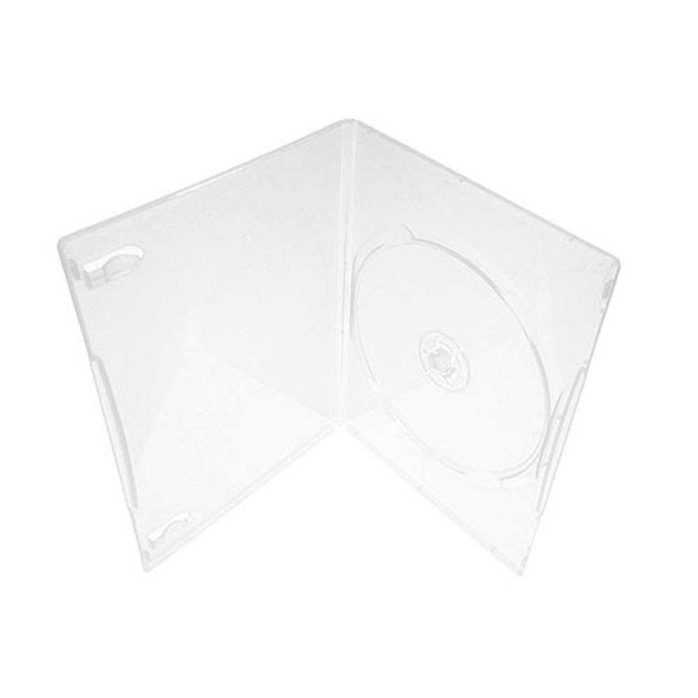 Maxtek 7mm Slim Clear Single CD/DVD Case, 100 Pieces Pack.
