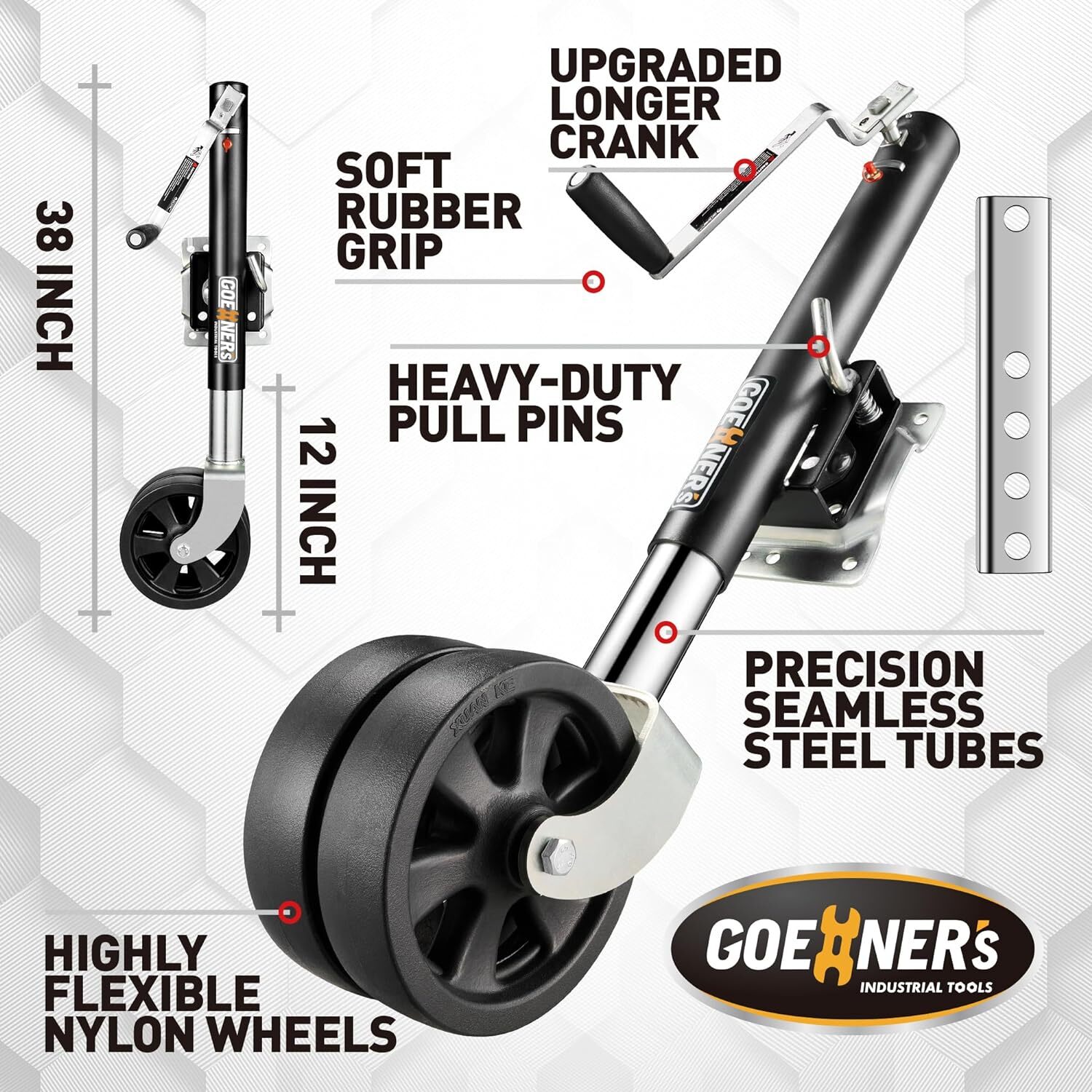GOEHNER's Boat Trailer Jack 2000 lbs Marine Heavy Duty Swivel Mount Marine