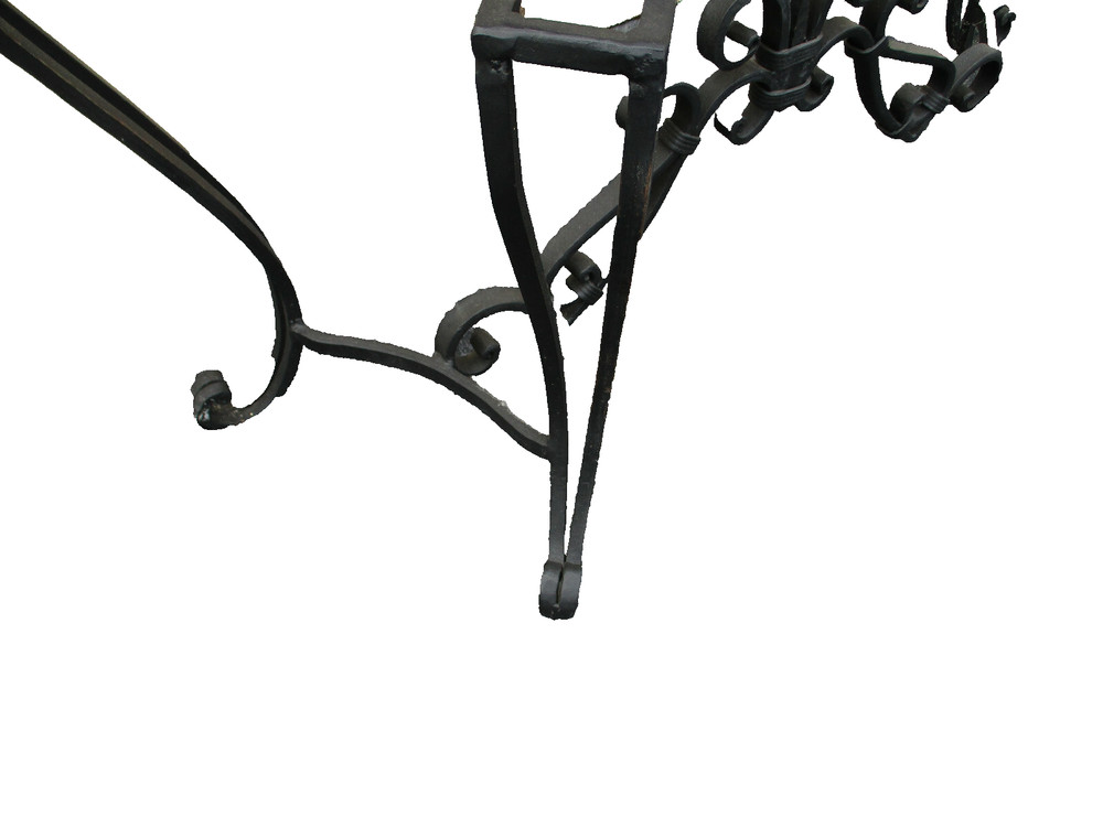 62809 Marble Top Console Table w/ Iron Base