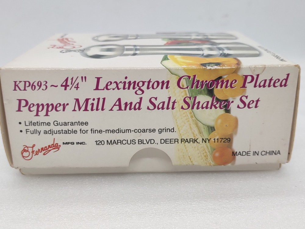 Fernanda Pepper Mill and Salt Shaker Set - Opened Box-unused