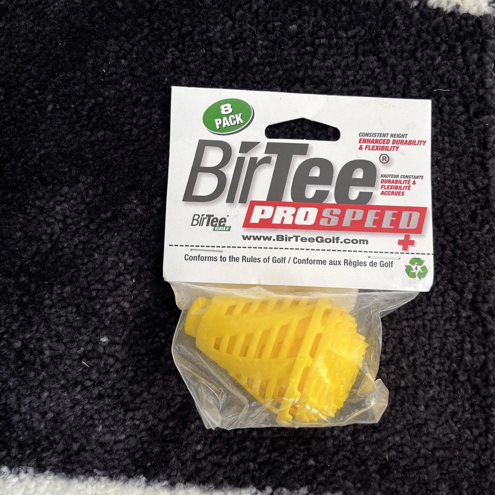 BirTee Pro Speed Winter / Mat / Simulator Golf Tees - 8 Pack (Yellow)