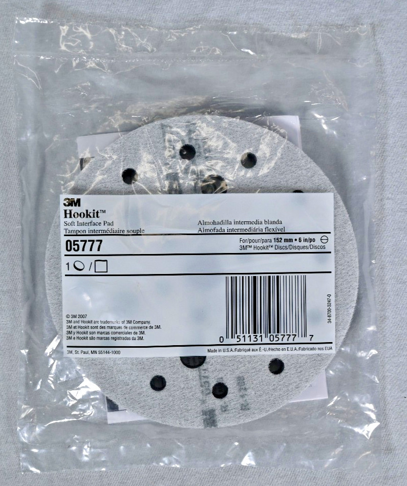 NEW 3M Hookit 05777 Soft Interface Pad 6-in DA Sander Foam Backing