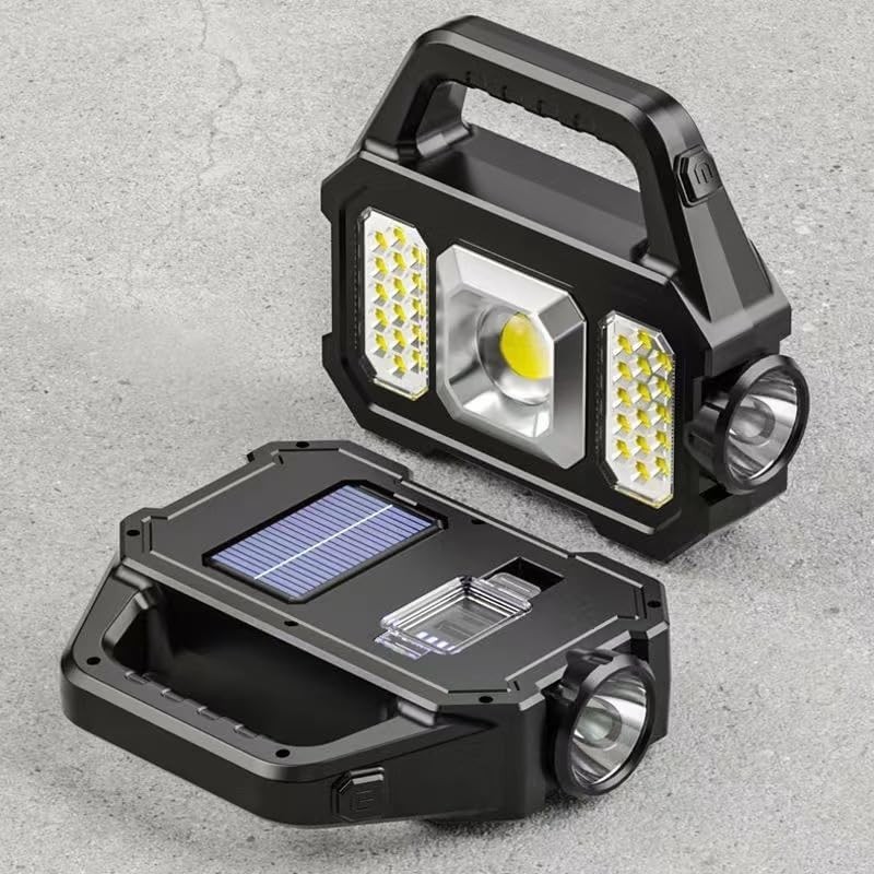 2x Waterproof LED Flashlight 🌟 Solar USB Rechargeable Torch for Camping