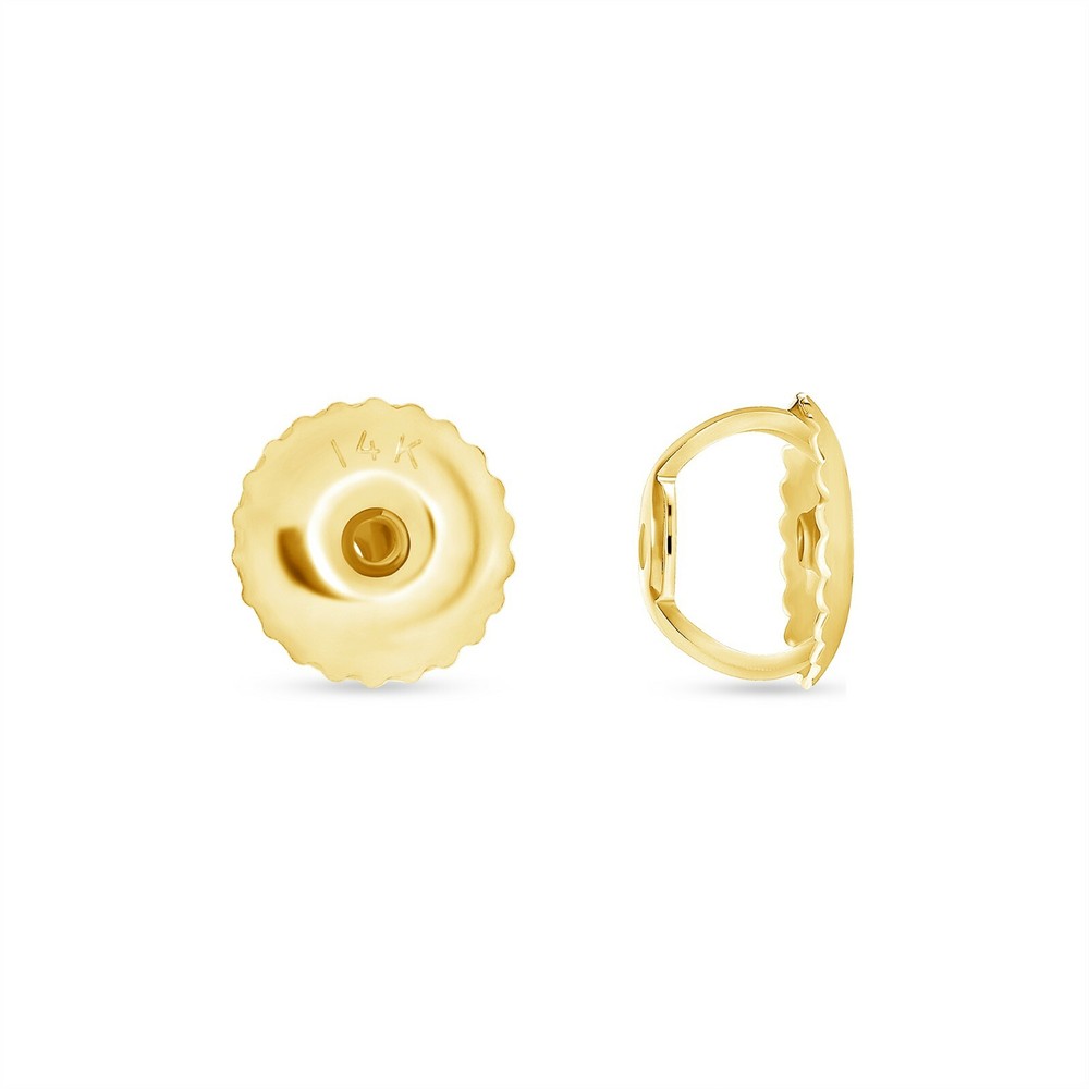 14K Yellow Gold Stud Earring Finding Mounting Setting Round 3Prong Martini Screw