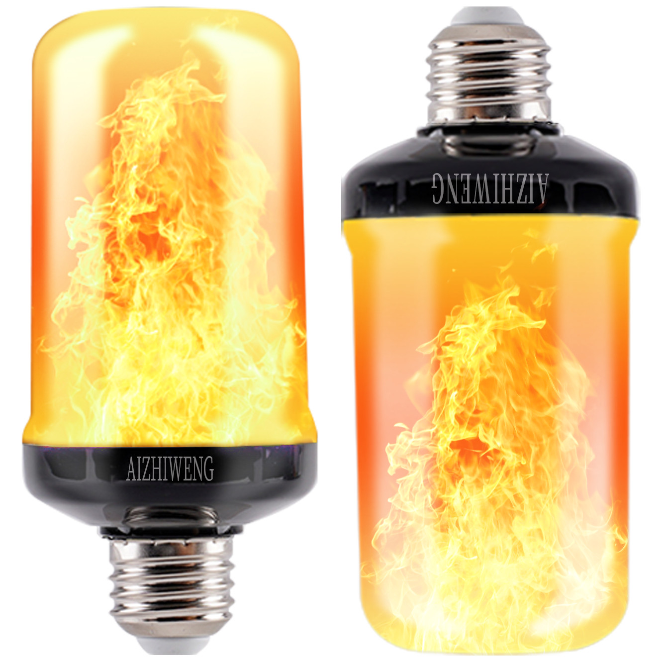 Led Flame Light Bulb, 2 Pack E26 Flickering Light Bulbs with 4 Modes Flickering