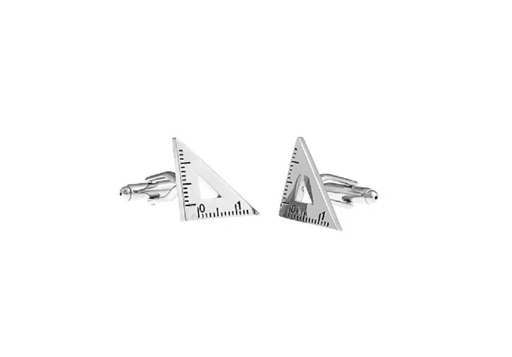 Ruler Triangle Architect Pair Cufflinks in a Presentation Gift Box & Polishin...