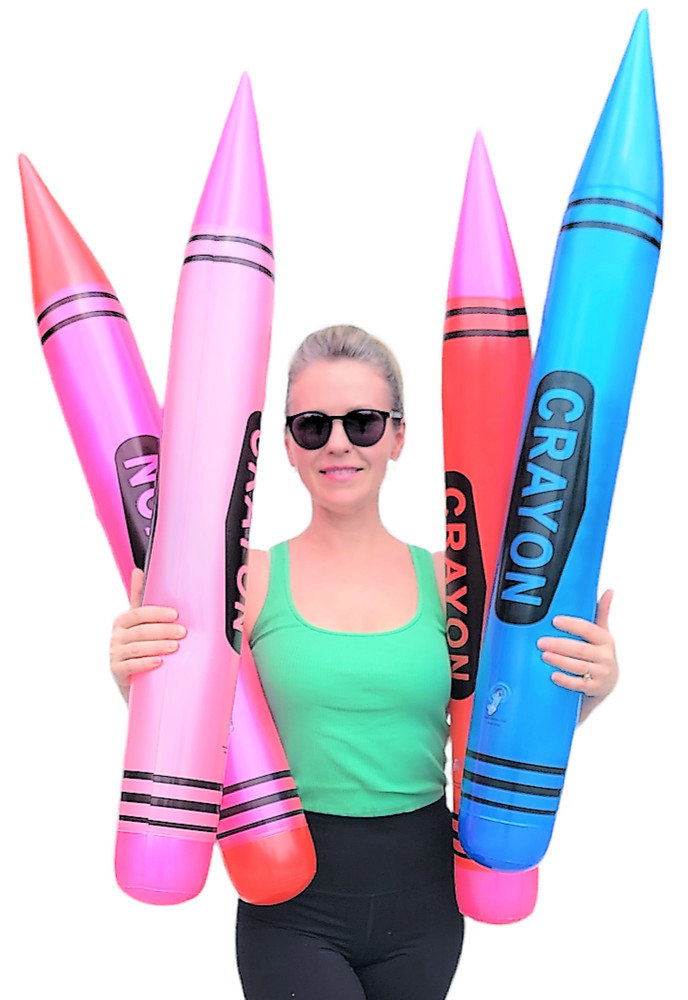 44" Crayon Inflatables Assorted Colors (4 Pack)