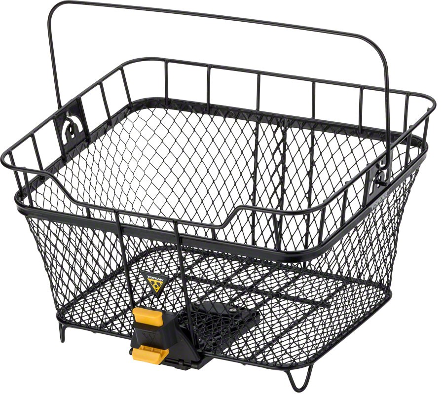 Topeak MTX Rear Bike Basket - Heavy-Duty Steel Welded Wire Rack with QuickTrack