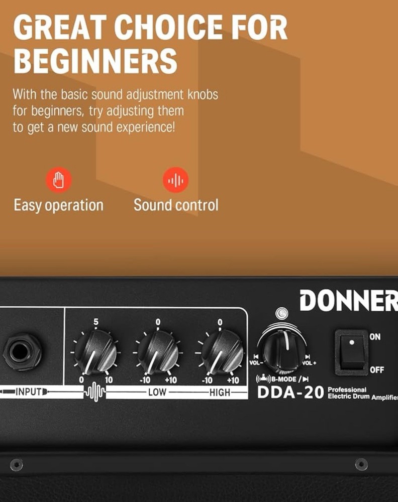 Donner Mini Electric Drum Amp 20W Wireless Electronic Drum Amplifier Bluetooth