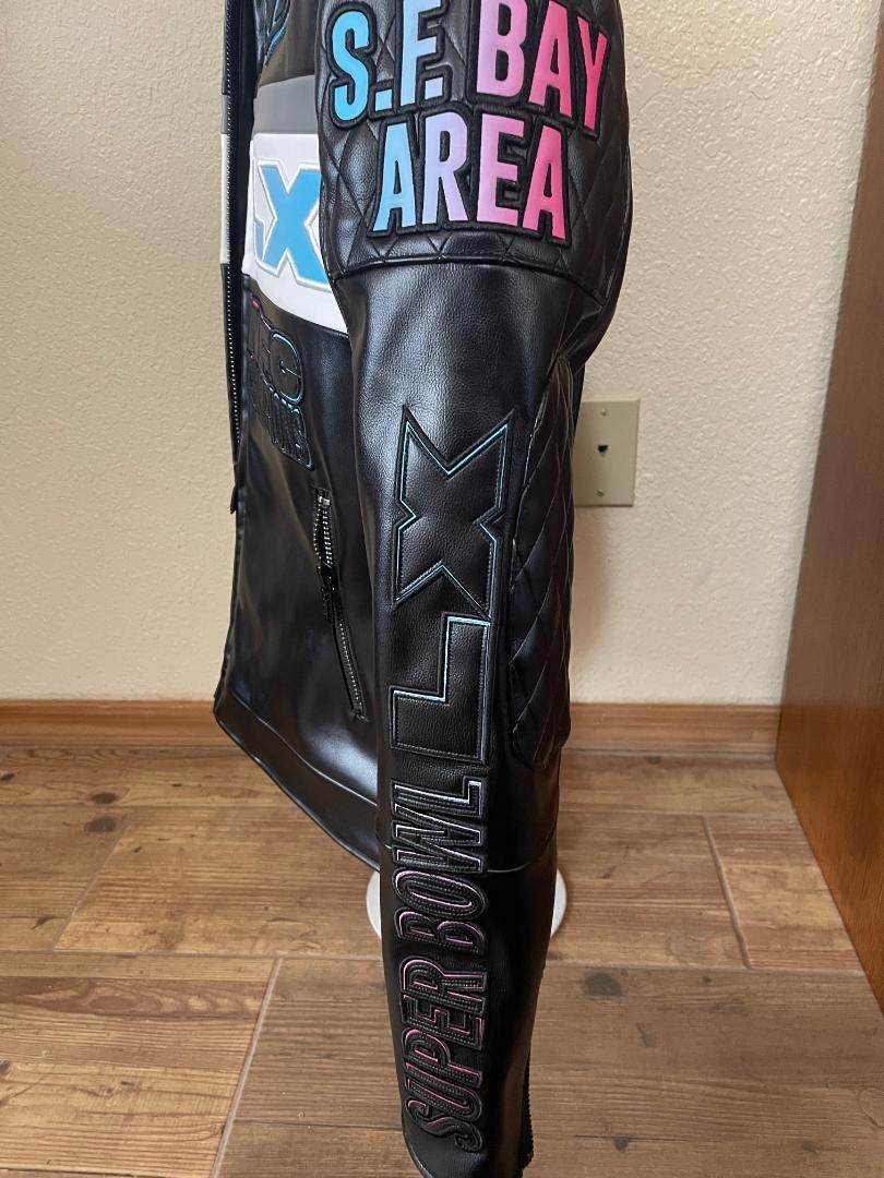 2026 NFL Super Bowl LX San Francisco Moto Leather Jacket Pro Standard Size XL