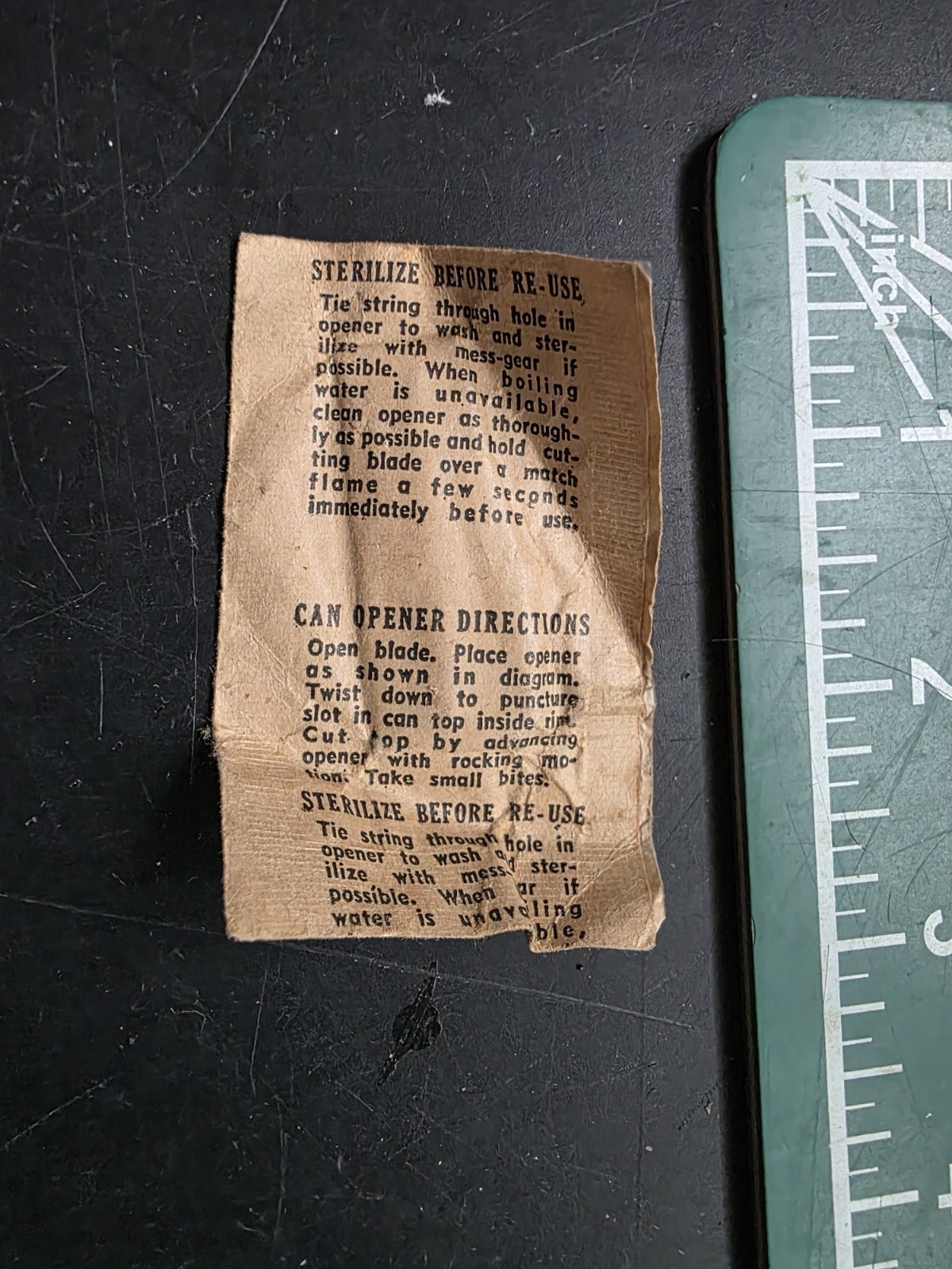 Vintage P38 Military Can Opener 1951 patent sealed & directions J W Speaker Corp